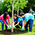 Community and Faith**

"A diverse group of young adults, fully clothed in modest attire, participating in a community service project outdoors, such as planting trees or helping at a food bank. The scene should be bright and uplifting, showcasing teamwork and compassion. safe for work, appropriate content, family-friendly, perfect anatomy, correct proportions, natural pose, well-formed hands, proper finger count, professional."

**
