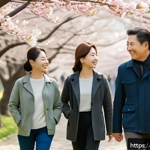 Home 31 기독교와 자살 예방 - A diverse group of middle-aged men and women walking together outdoors in a serene park setting duri...