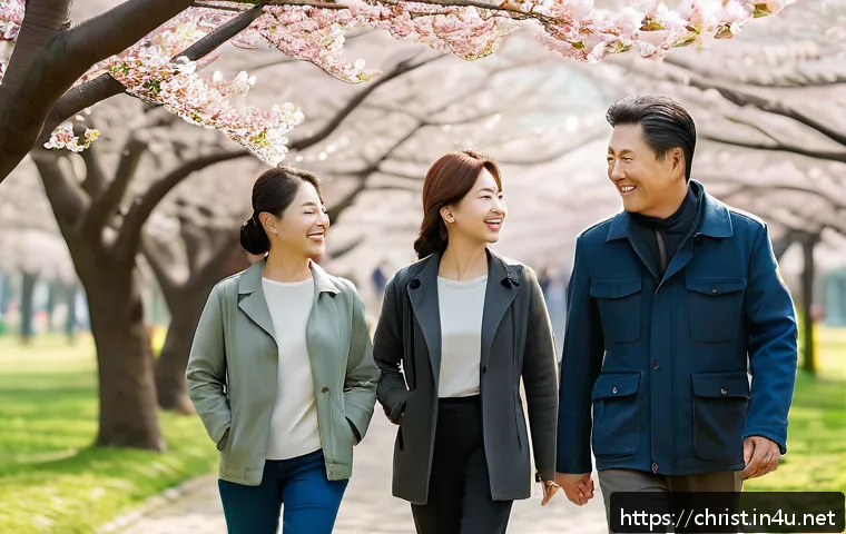 기독교와 자살 예방 - A diverse group of middle-aged men and women walking together outdoors in a serene park setting duri...